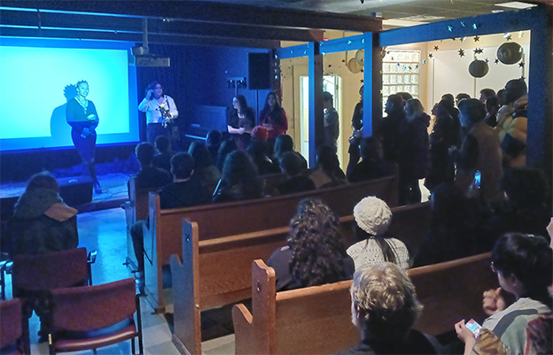 Community artists gallery: Threads of Us at the Harold Stevens Gallery- audience