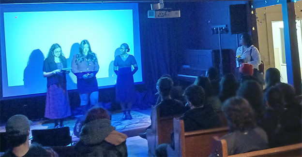 Community artists gallery: Threads of Us at the Harold Stevens Gallery- audience